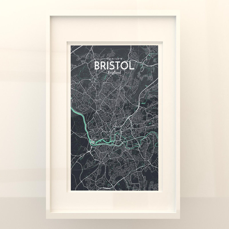 Bristol City Map In Dream - No Frame Print, 17cm H x 11cm W x 0.05cm D
