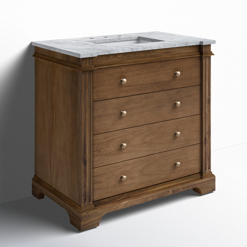 Garza 36" Single Bathroom Vanity Set, Brown