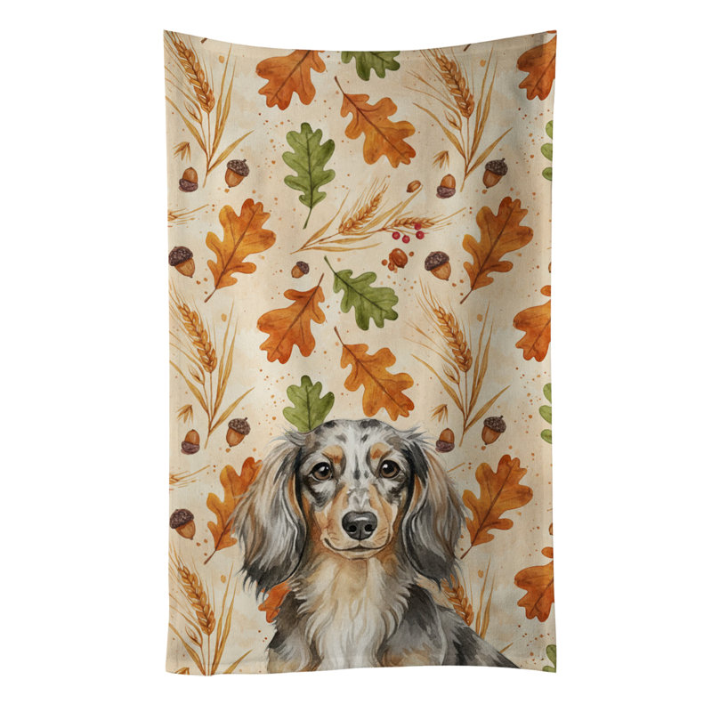 Serviette de cuisine tricolore Sheltie, Longhaired Dapple Dachshund