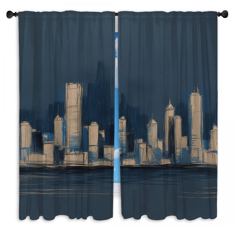 Rideaux de fenêtre Urban Skyline, 20 po x 50 po - 2 panneaux, Transparent