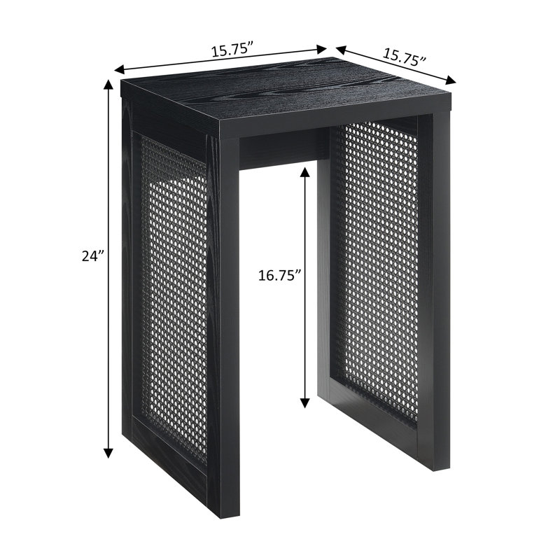 Siems End Table, Black/Black