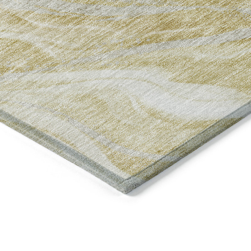 Tapis extérieur lavable abstrait beige et ivoire 5 pi x 8 pi