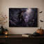 «Witch Casting», magie mauve sous la pleine lune avec toile d'Halloween-421756430