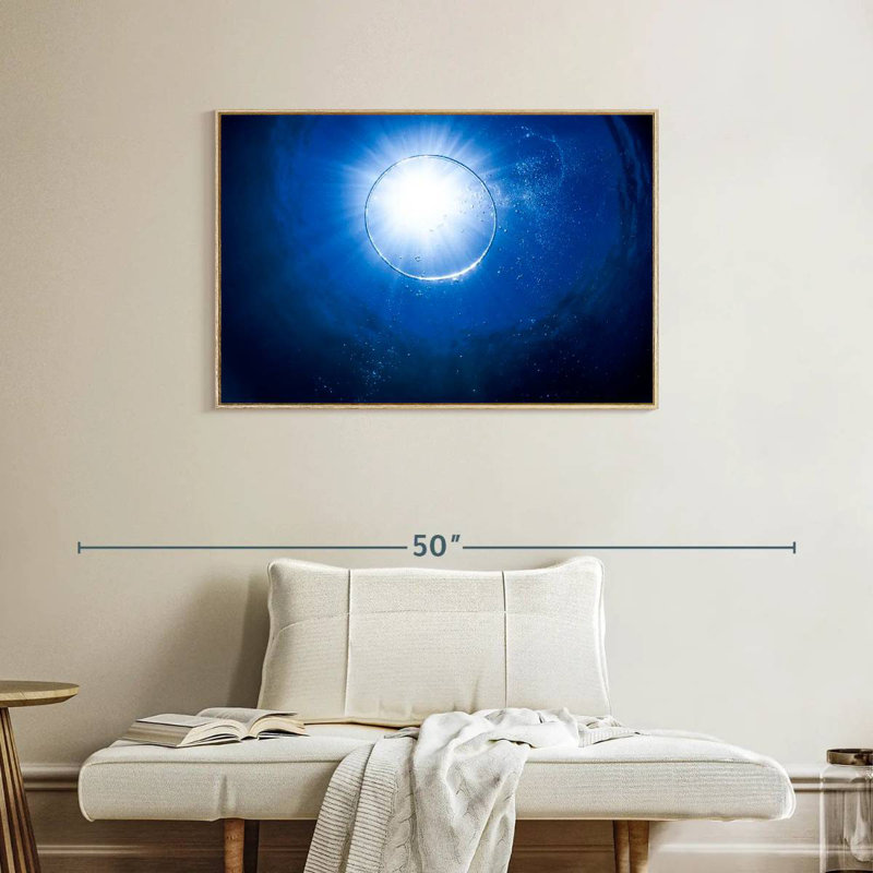 Bulle sous l'eau, Cadre flottant en bois naturel, 37 po x 25 po