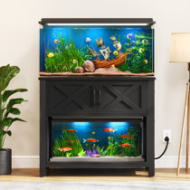 20-29 Gallon Aquarium Stand Metal Frame Fish Tank Stand with Cabinet  Storage, for 20 Gallon Long Aquarium,30.7 L*16.5 W Tabletop,330LBS  Capacity