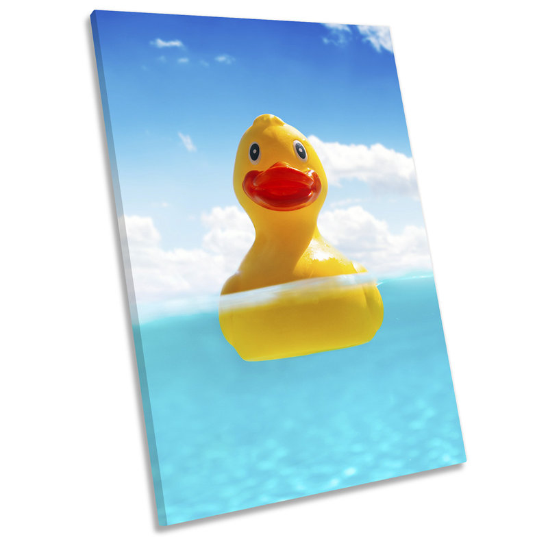 Rubber Duck Bathroom - Wrapped Canvas Print, 76.2cm H x 50.8cm W x 2cm D