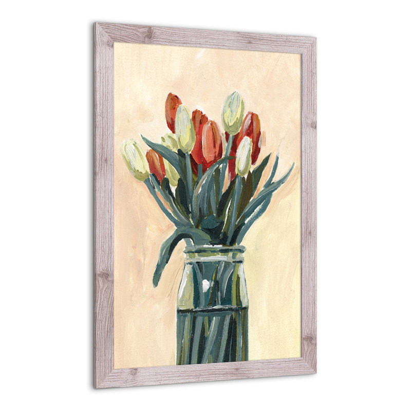 Vase de tulipes - Peinture, H 36 po x l 24 po x P 0,75 po, Cadre photo blanc en acrylique
