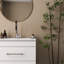 Meuble-lavabo mural blanc brillant 24 po avec tiroirs doubles, système de fermeture en douceur, lavabo en céramique