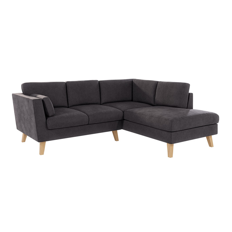  Scandinavian Corner Sofa, Graphite, Right Hand Facing