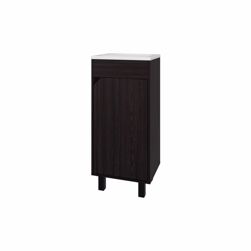 Meuble-lavabo de salle de bain avec lavabo intégré, Marron foncé