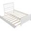 Lit plateforme simple blanc avec lit gigogne en bois massif pour une nuit de sommeil-1158489885