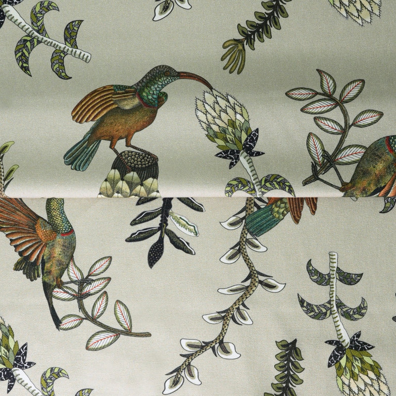 Protea Garden Linen Fabric, Stone