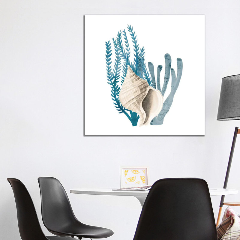 Coral Cove Blue II 1 Piece Wrapped Canvas Wall Art, 93.98 cm H x 93.98 cm W