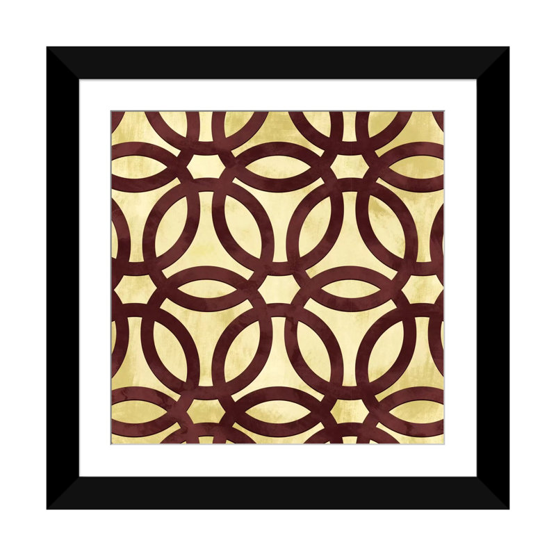 Albree Modern Rings, impression sur toile, H 16 po x l 16 po x P 1 po, Papier avec cadre noir, Blanc