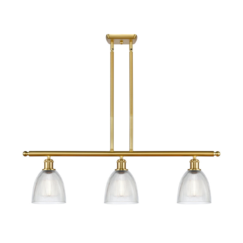 Luminaire suspendu en forme de dôme pour îlot de cuisine à 3 lumières Asdsit, Ampoule non incluse, Or satiné