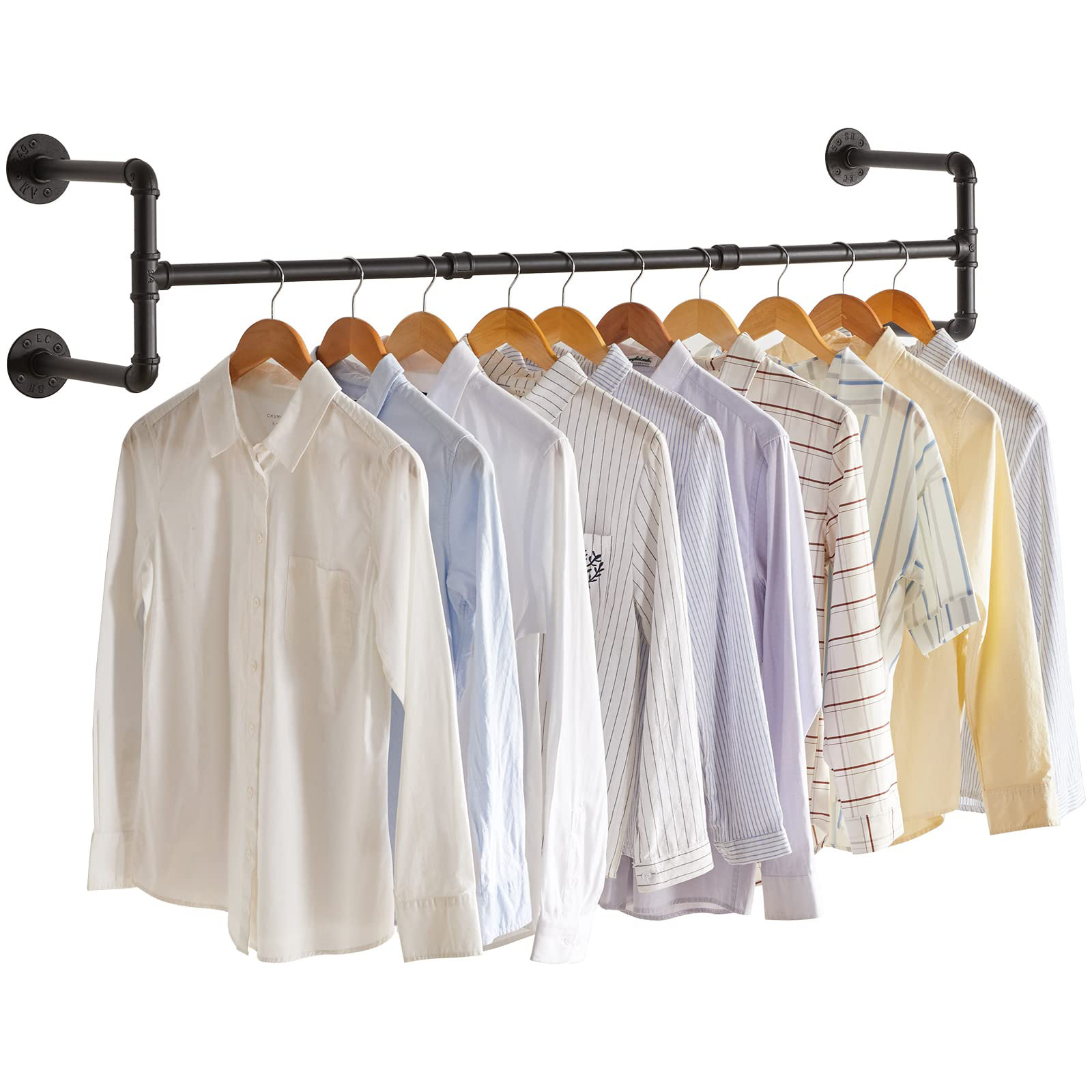 Williston Forge Johirul 50'' Metal Wall Mounted Clothes Rack | Wayfair