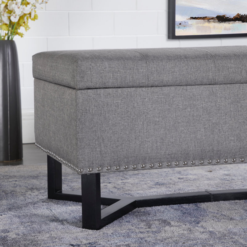 Banc de rangement à couvercle rabattable Arist, gris