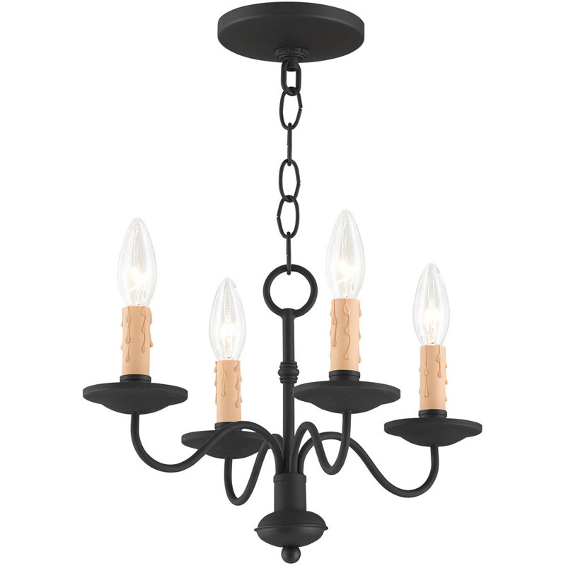 Lustre classique / traditionnel à 4 lumières de style bougie Analysia