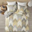 Édredon jaune très grand / très grand - imprimé coton, 2 taies décoratives assorties en coton