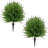 21.6Inch High Artificial Cypress Topiary Tree with Ground Spike, Artificial Shrub Bushes, Fake Evergreen Tree for Porch, Artificial Plants for Outdoor Planters Indoor UV Resistant  Set of 2