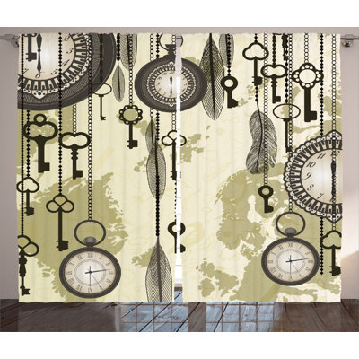 Antique Semi-Sheer Rod Pocket Curtain Panels