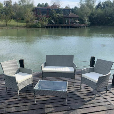 Lavedan Rattan 4 - Person Sofa Set with Cushions