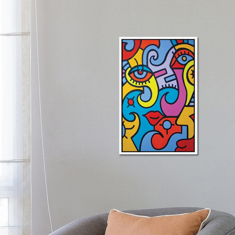 Visual Candy by Billy The Artist - Print on Canvas, 66.04 cm H x 45.72 cm W, White Framed