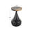 Teak Wood Handmade Fluted Side End Accent Table With Brown Tabletop