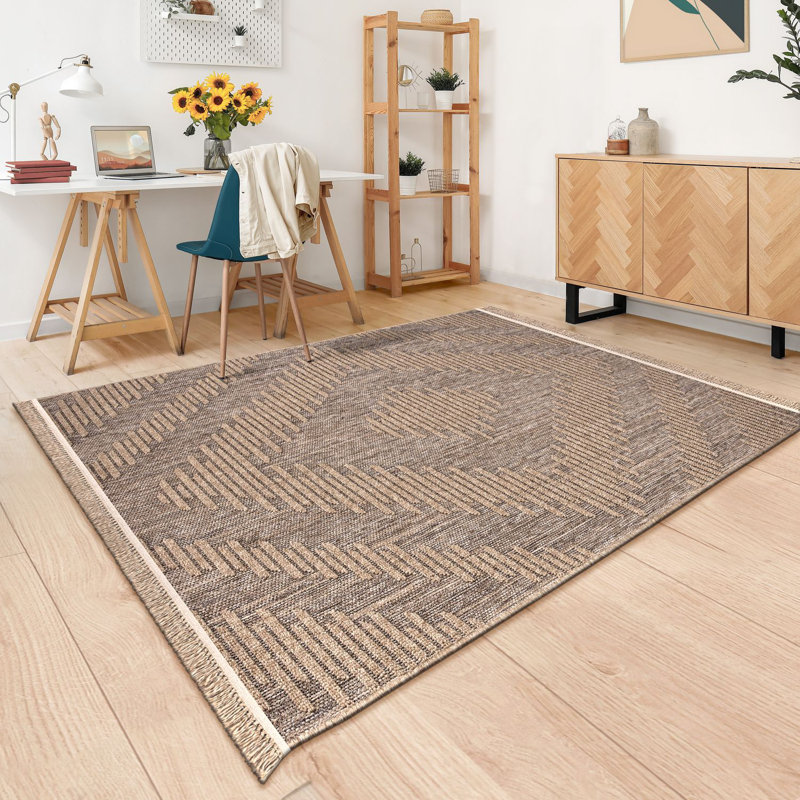Tapis intérieur / extérieur rectangulaire Kysyn, Rectangle 6 pi 7 po x 9 pi 2 po
