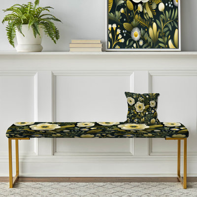 Upholstered Gold Bench