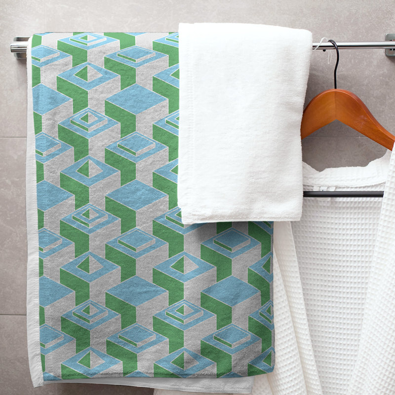 Jordao Bath Towel, Teal/Green