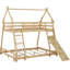 Lit superposé simple au-dessus de grand lit avec éléments d'escalade - Mobilier de chambre à coucher fonctionnel et durable