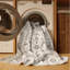 Tapis beige Tabriz lavable à la machine-1339147783