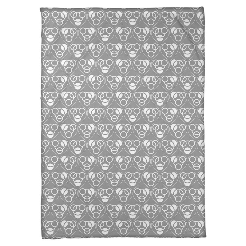 Couverture polaire à cercles classiques, l 50 po x L 60 po, Gris / blanc