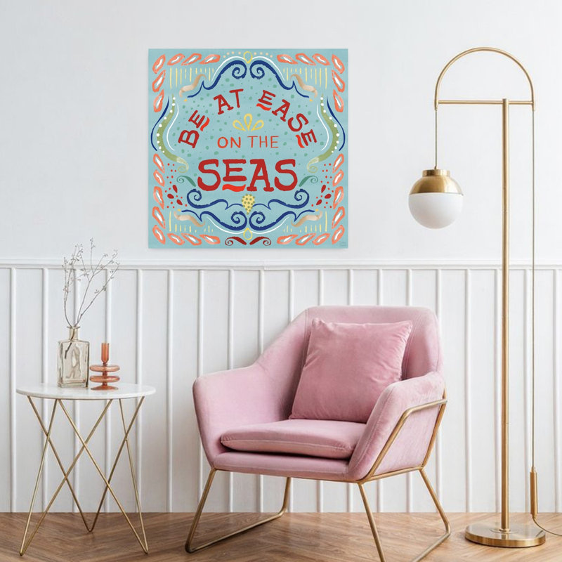Art nautique nautique Vii avec Be The Ease On The Seas, art bleu, H 32 po x l 32 po