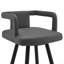 Tabouret tournant 30 "en similicuir gris et métal noir-1484823361