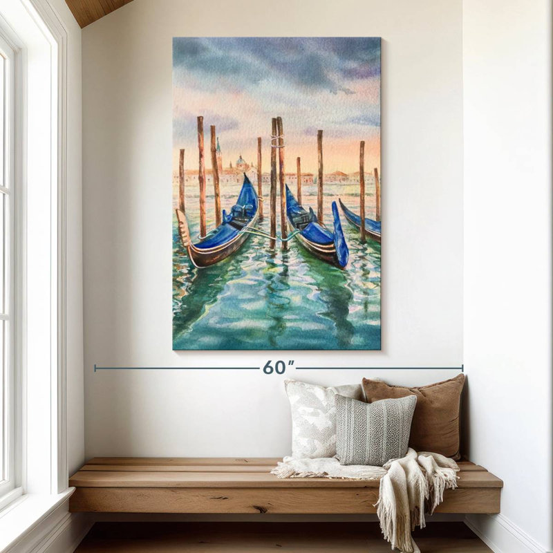 Mehar Gondolas In Venice Canal, 51" H x 34" W