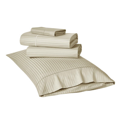 Bibb Home 1000 Thread Count Stripe Sheet Set - 100% Egyptian Cotton