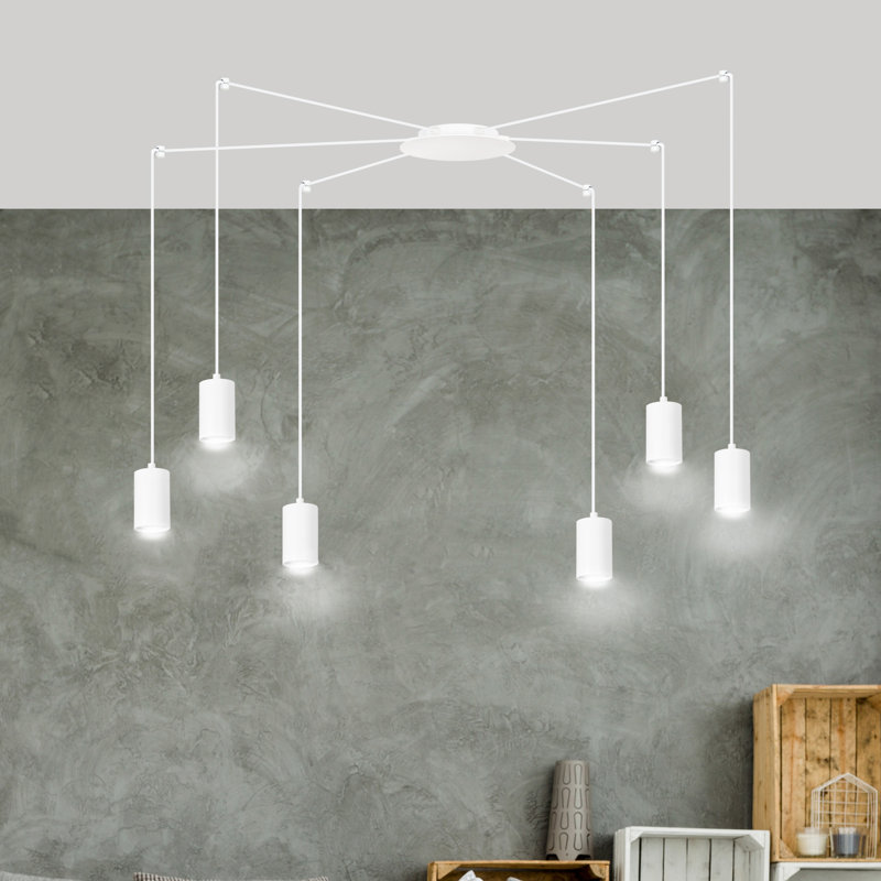 Cadha 6 - Light Cluster Pendant, White, White