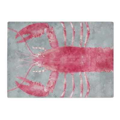 Tempered Glass the Pink Lobster Chopping Board