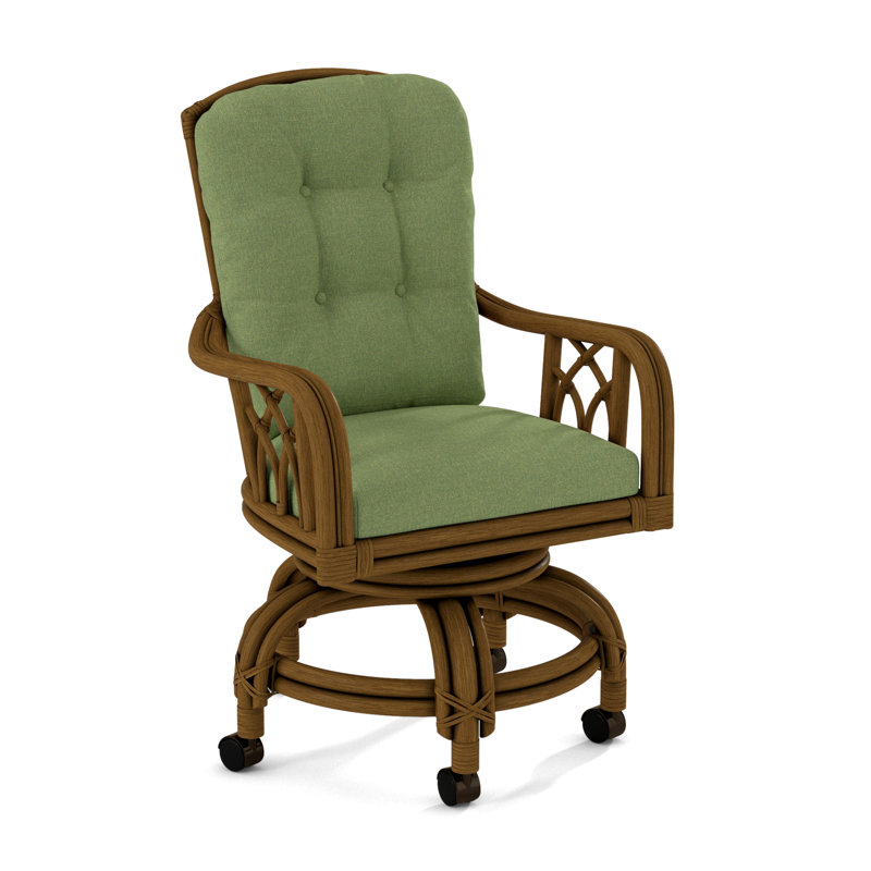Edgewater Castered Arm Chair, Havana, Eggshell Crypton Performance; 0884-93