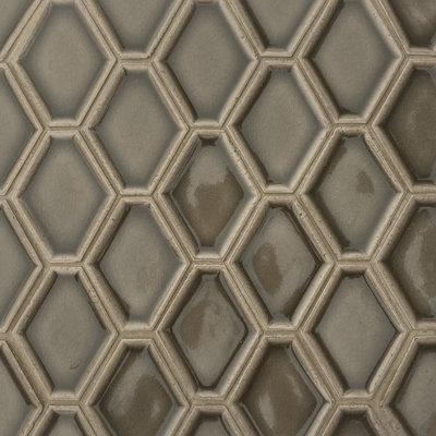 Miele 3" x 4" Beveled Ceramic Honeycomb Mosaic Wall Tile