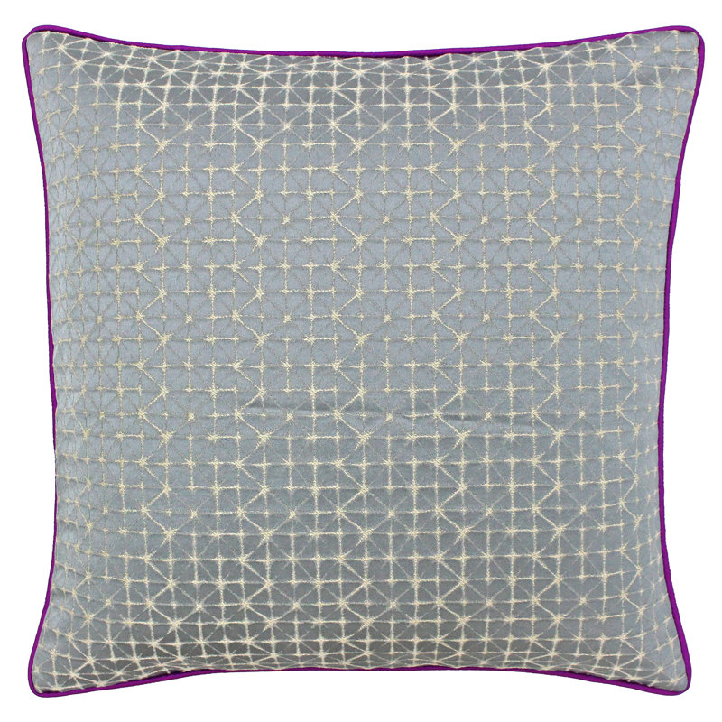 Geometric Square Pillow Cover, Silver
