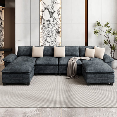 Upholstered Modular Sectional Sofa Cloud Couch by Mercer41