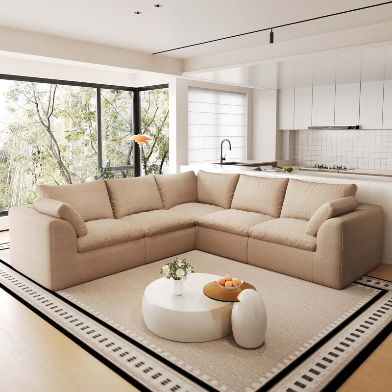 Upholstered 108.3 " Linen L-Shaped Sectional