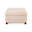 Avec fabrication artisanale faite à la main - tissu, pieds en bouleau brun foncé, 31 x 31 x 18,6 po, gaufres de rangement couleur blé 30,09 x 30,09 x 18,58 po, couleur