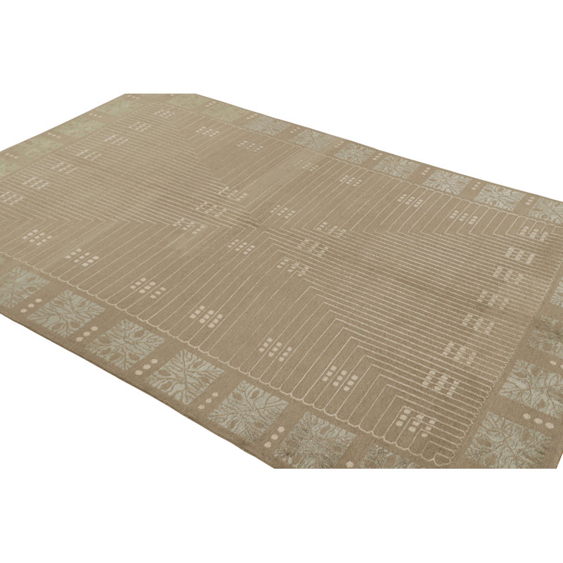 Rug & Kilim’S Austrian Art Deco Style Rug In Beige-Brown With Geometric Patterns