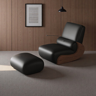 Chaise berçante de salon en similicuir