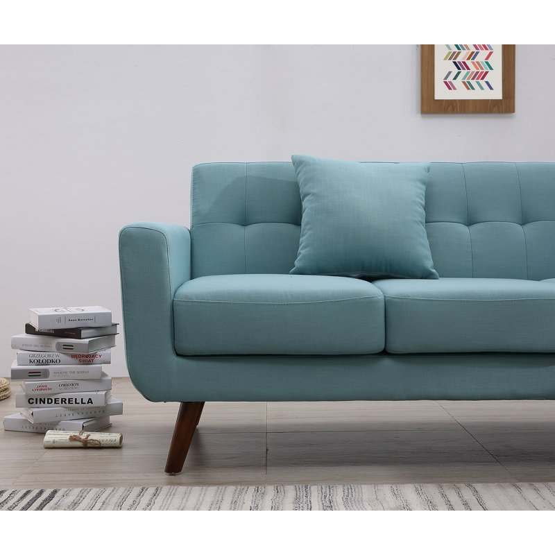 Barnet Upholstered Sectional, Eton Blue Polyester Blend, Left Hand Facing