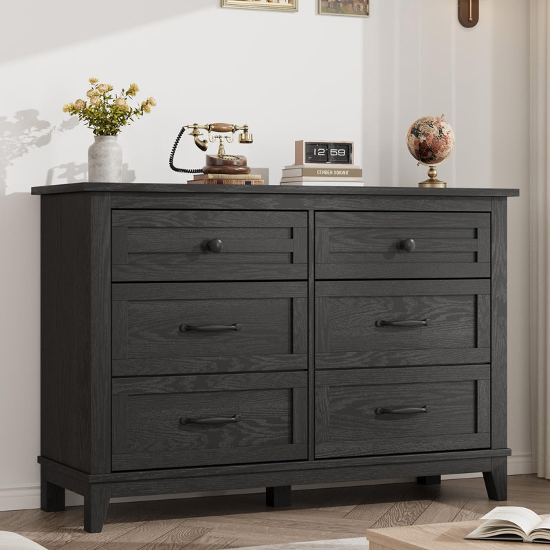 Commode à 6 tiroirs Chic, Black